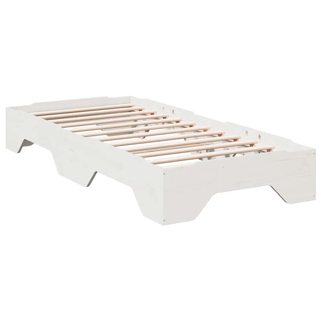 Giroletto senza Materasso Impilabile Bianco 75x190 cm Legno | homemem39