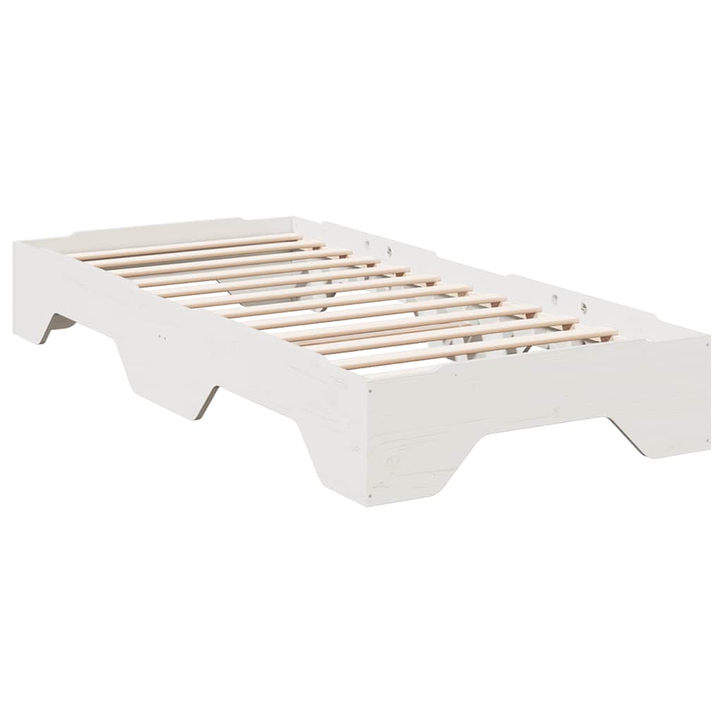 Giroletto senza Materasso Impilabile Bianco 75x190 cm Legno | homemem39