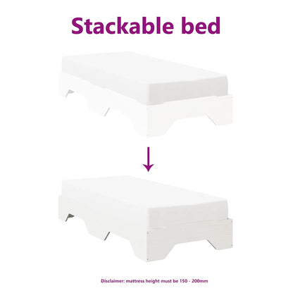 Giroletto senza Materasso Impilabile Bianco 75x190 cm Legno | homemem39