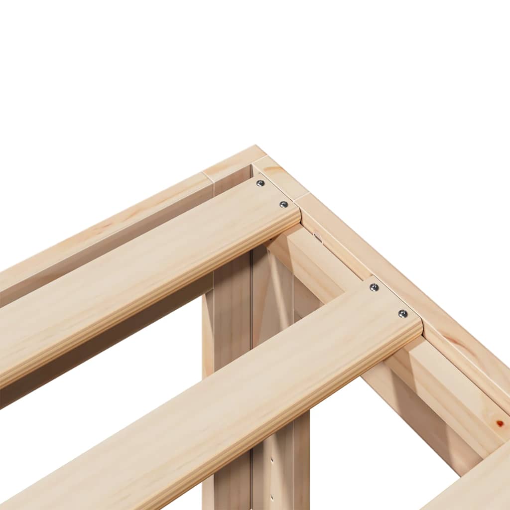 Giroletto senza Materasso 160x200 cm in Legno Massello di Pino - homemem39