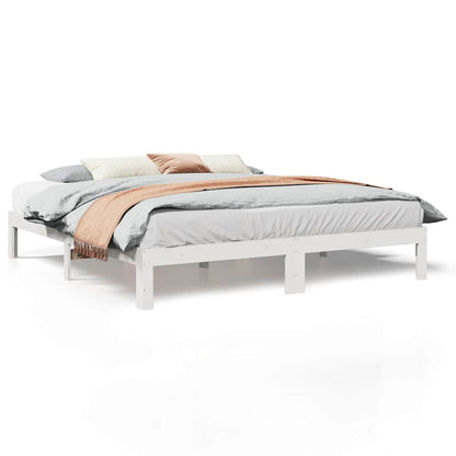 Giroletto senza Materasso Bianco 160x200 cm Legno Massello Pino | homemem39