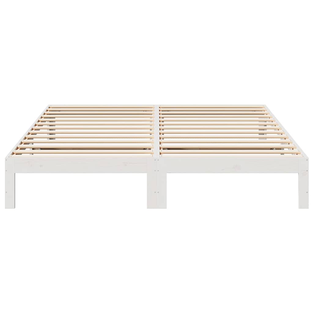 Giroletto senza Materasso Bianco 160x200 cm Legno Massello Pino | homemem39