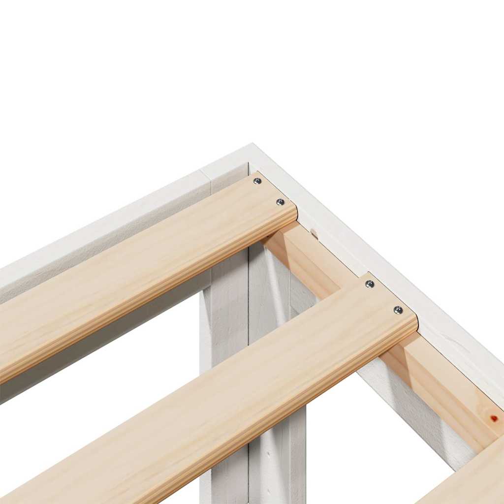 Giroletto senza Materasso Bianco 160x200 cm Legno Massello Pino | homemem39