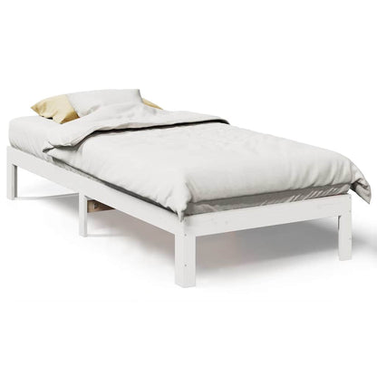 Giroletto senza Materasso Bianco 90x200 cm Legno Massello Pino | homemem39