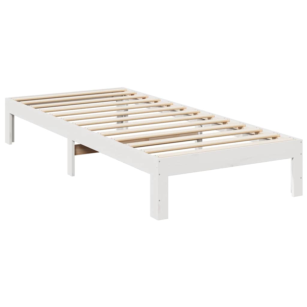 Giroletto senza Materasso Bianco 90x200 cm Legno Massello Pino - homemem39
