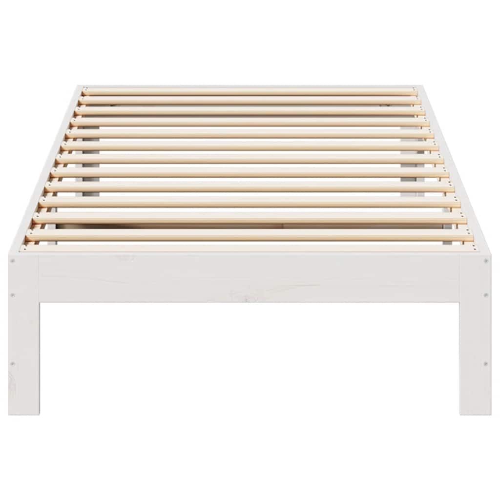 Giroletto senza Materasso Bianco 90x200 cm Legno Massello Pino | homemem39