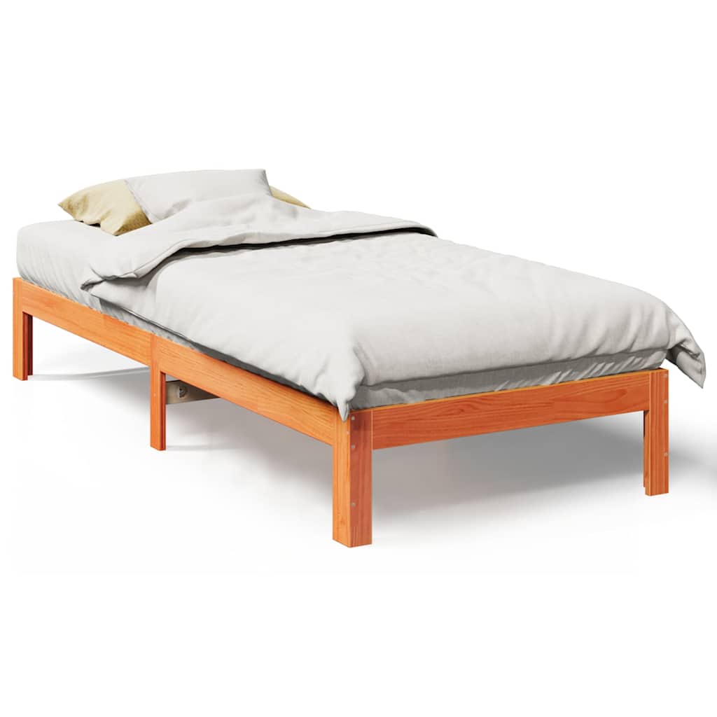 Giroletto senza Materasso Marrone Cera 90x200 cm Massello Pino | homemem39