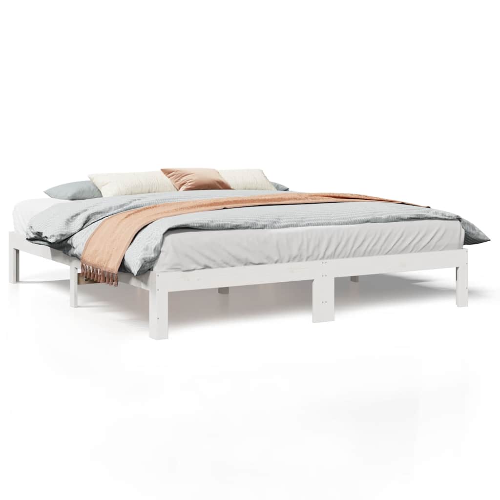 Giroletto senza Materasso Bianco 180x200 cm Legno Massello Pino | homemem39