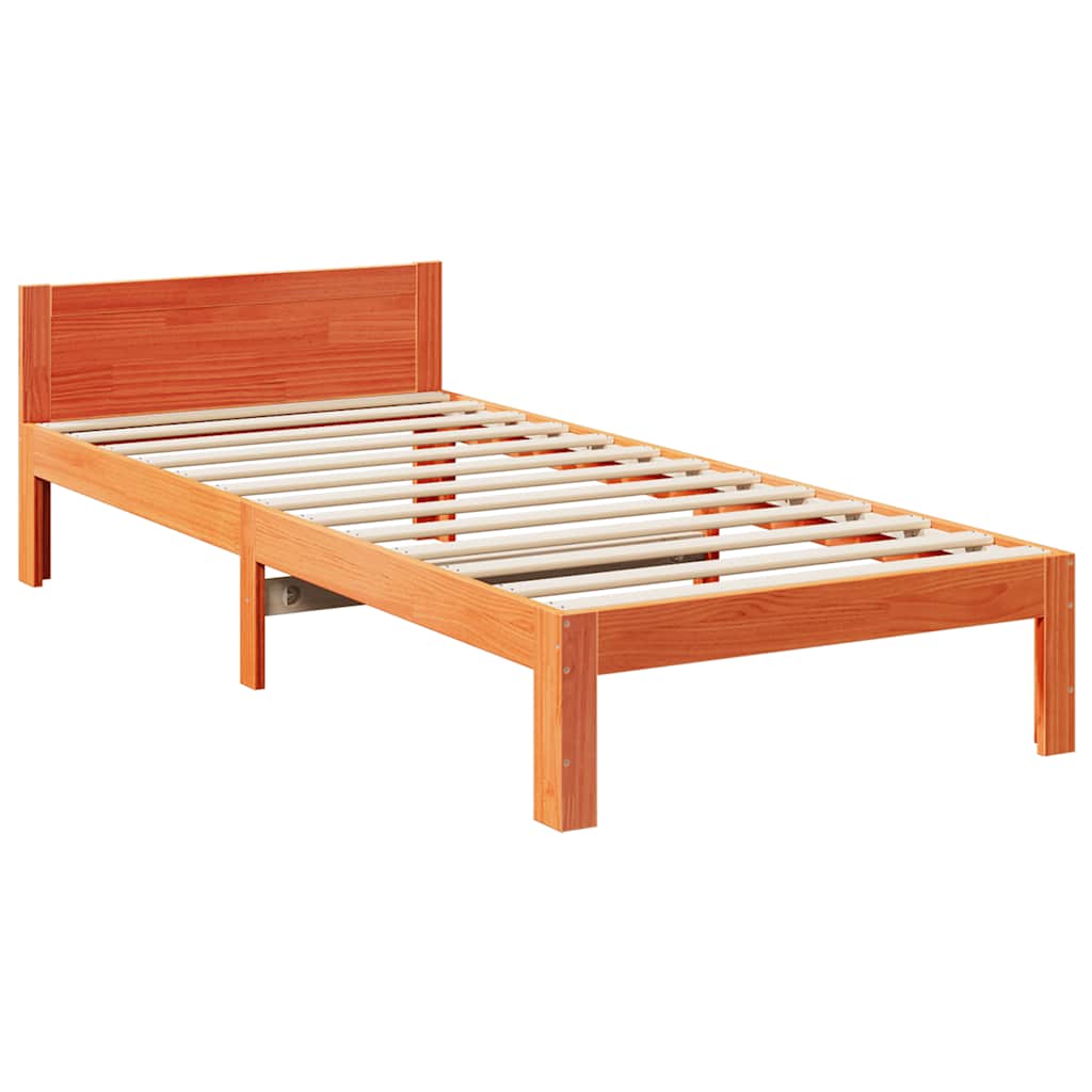Letto senza Materasso Marrone Cera 80x200 cm Legno di Pino | homemem39
