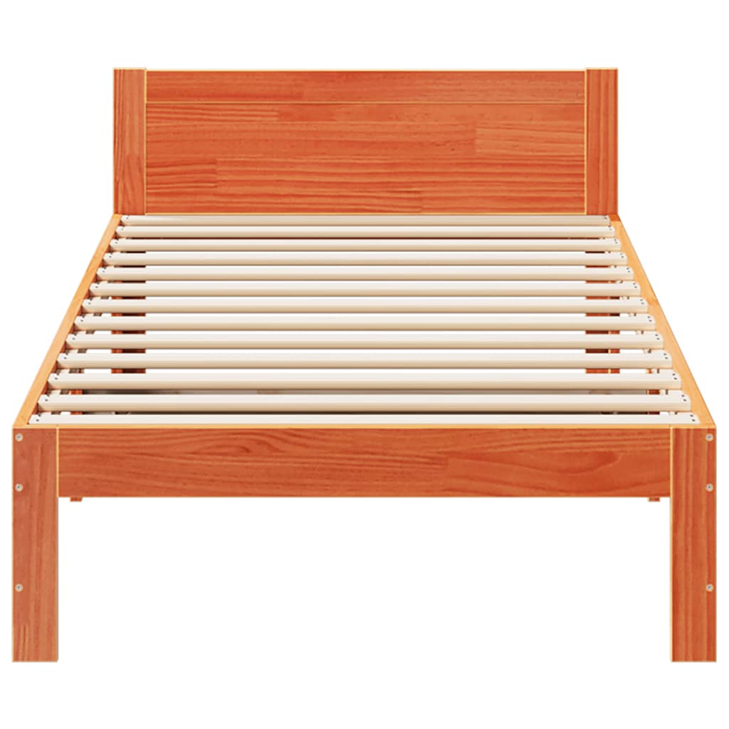 Letto senza Materasso Marrone Cera 80x200 cm Legno di Pino | homemem39