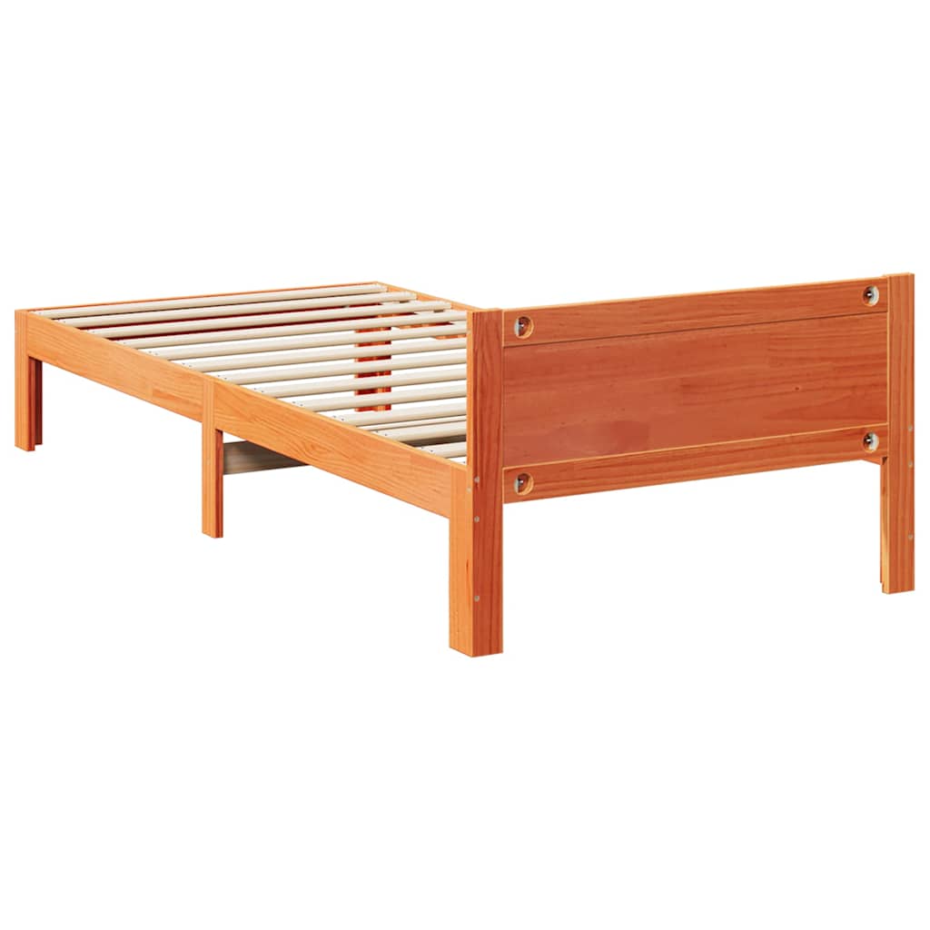 Letto senza Materasso Marrone Cera 80x200 cm Legno di Pino | homemem39