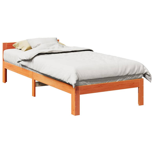Letto senza Materasso Marrone Cera 80x200 cm Legno di Pino | homemem39