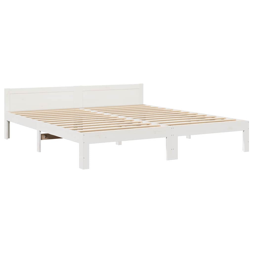 Giroletto senza Materasso Bianco 160x200 cm Legno Massello Pino | homemem39