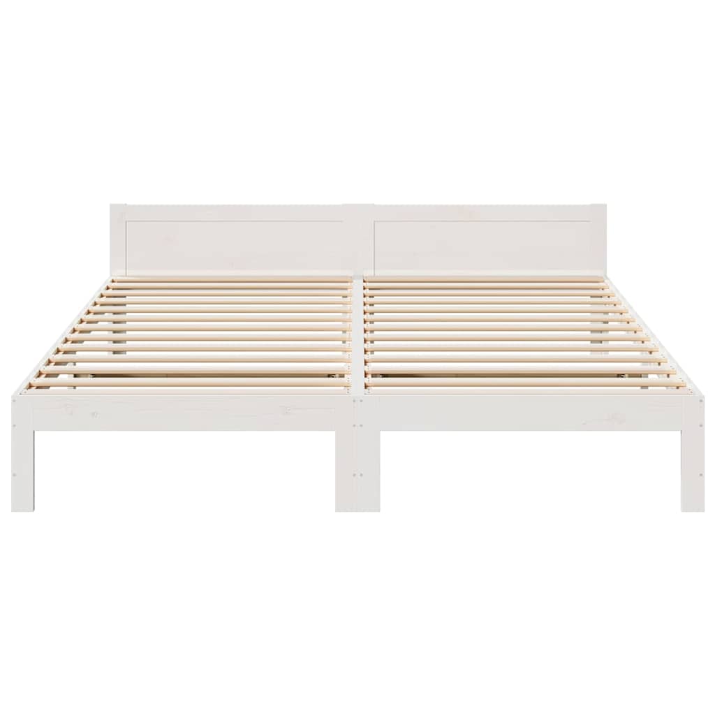 Giroletto senza Materasso Bianco 160x200 cm Legno Massello Pino | homemem39
