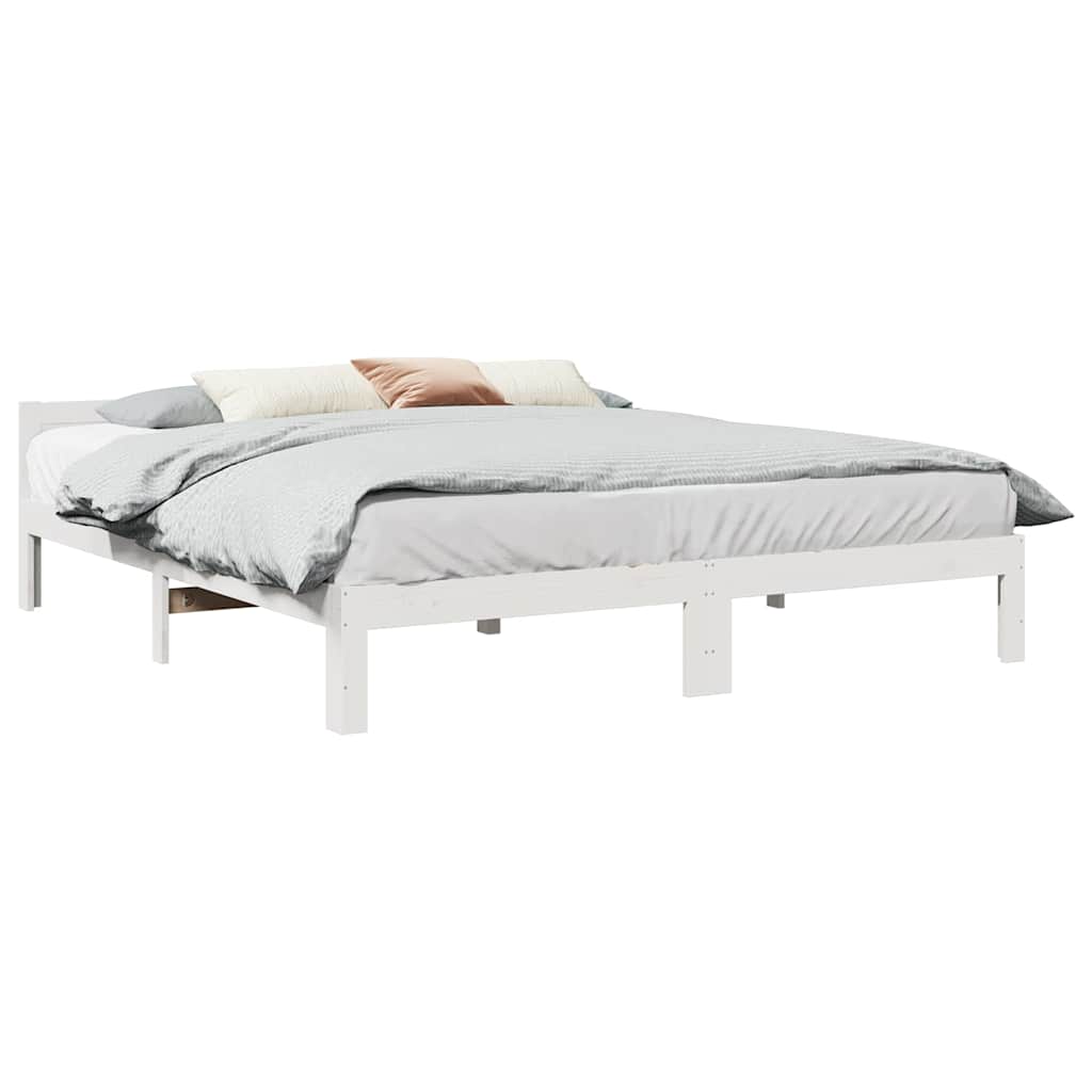 Giroletto senza Materasso Bianco 160x200 cm Legno Massello Pino | homemem39