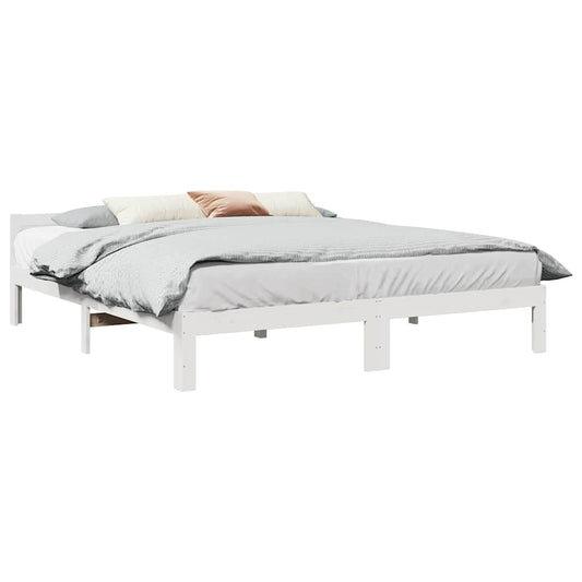 Giroletto senza Materasso Bianco 160x200 cm Legno Massello Pino | homemem39