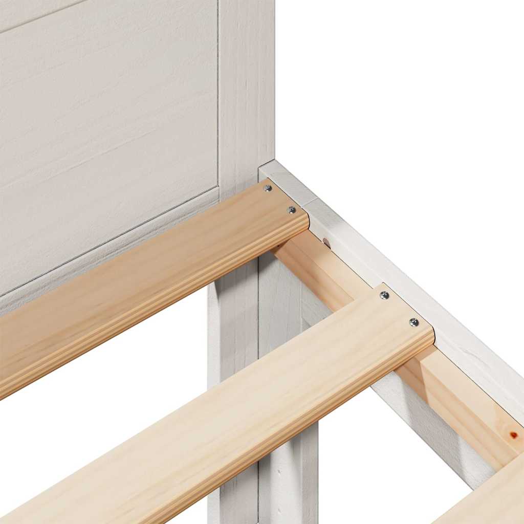 Giroletto senza Materasso Bianco 90x200 cm Legno Massello Pino - homemem39