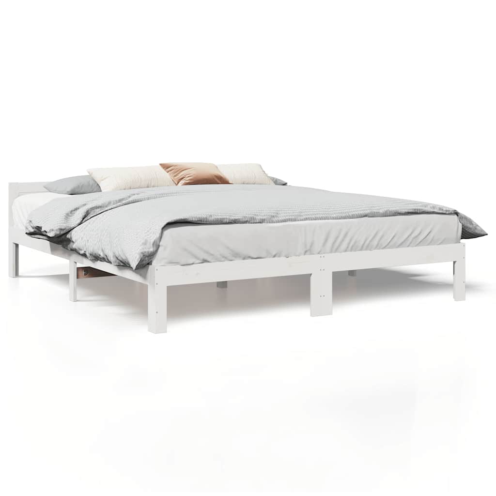 Giroletto senza Materasso Bianco 180x200 cm Legno Massello Pino | homemem39