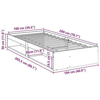 Dormeuse senza Materasso Bianco 100x200 cm Legno Massello Pino | homemem39
