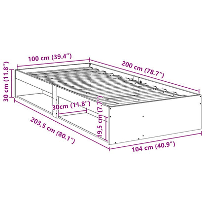 Dormeuse senza Materasso Marrone Cera 100x200 cm Legno di Pino | homemem39