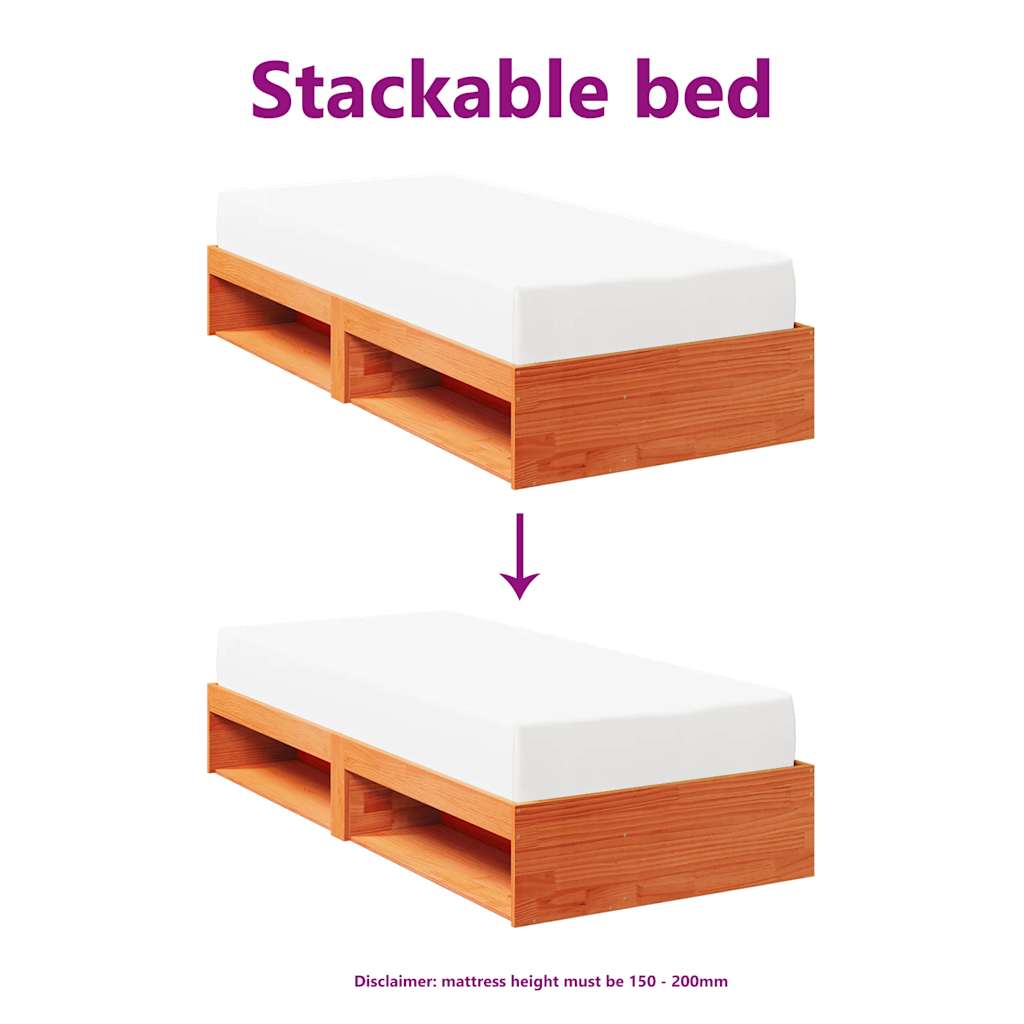 Dormeuse senza Materasso Marrone Cera 90x190 cm Legno di Pino - homemem39