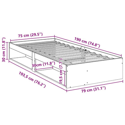 Dormeuse senza Materasso Marrone Cera 75x190 cm Legno di Pino | homemem39