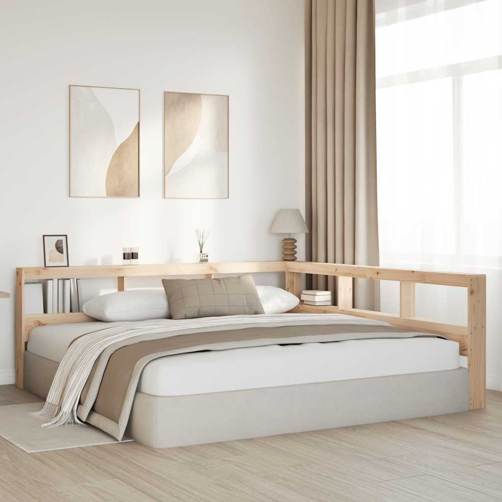 Testiera Libreria a L 180 cm in Legno Massello di Pino