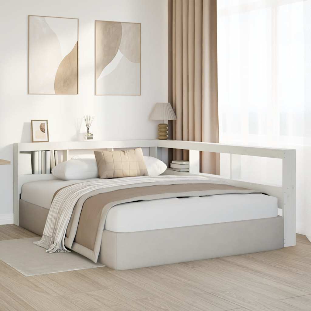 Testiera Libreria a L 160 cm in Legno Massello di Pino