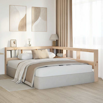 Testiera Libreria a L 150 cm in Legno Massello di Pino