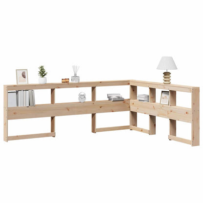 Testiera Libreria a L 140 cm in Legno Massello di Pino