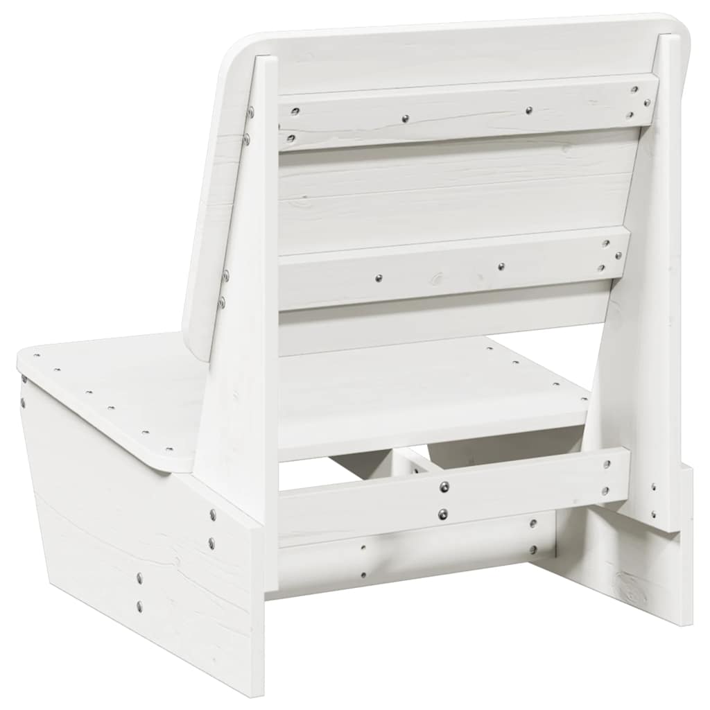 Sedia da Giardino Bianca 60x64x70,5cm in Legno Massello di Pino - homemem39