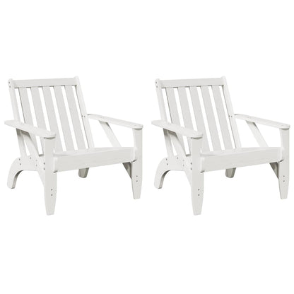 Sedie Adirondack da Giardino 2pz Bianche Legno Massello di Pino - homemem39