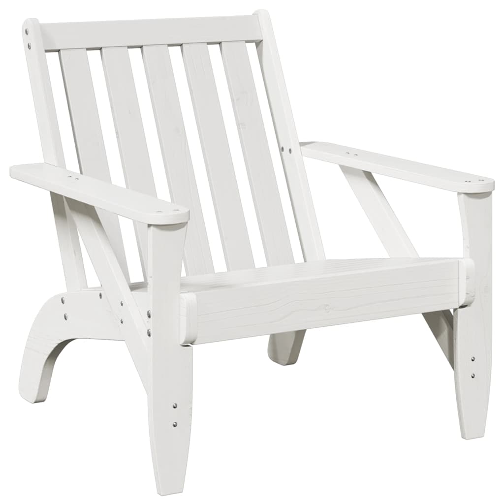 Sedie Adirondack da Giardino 2pz Bianche Legno Massello di Pino - homemem39