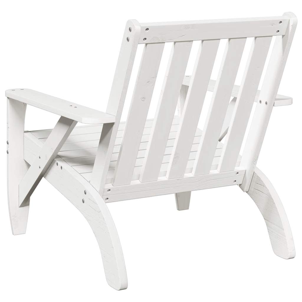 Sedie Adirondack da Giardino 2pz Bianche Legno Massello di Pino - homemem39