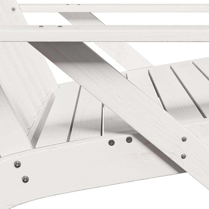 Sedie Adirondack da Giardino 2pz Bianche Legno Massello di Pino - homemem39
