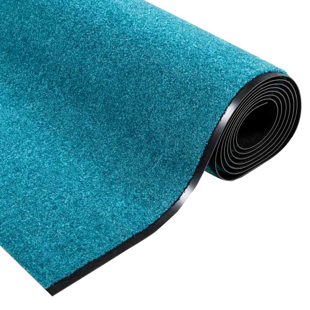 Tappetino Ciano e Nero 120 x 350 cm 100% Poliammide | homemem39
