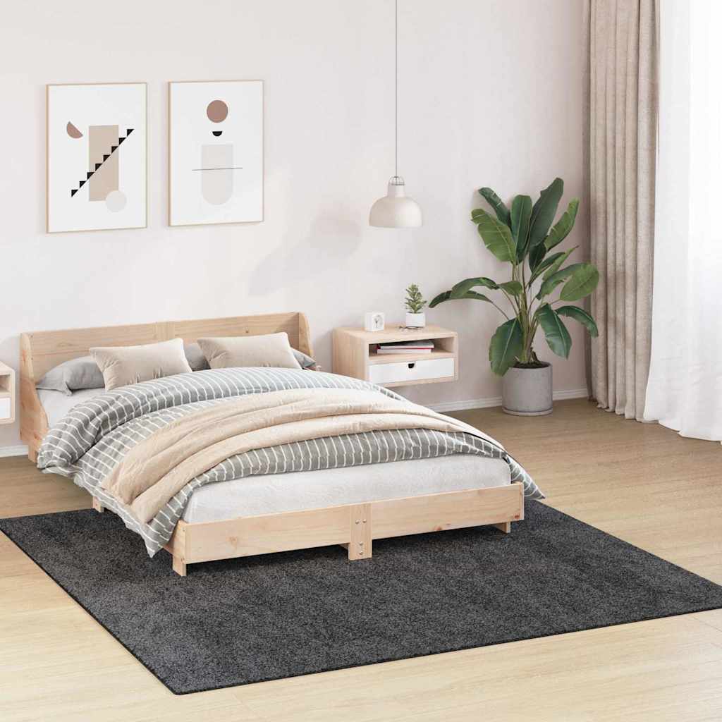 Tappeto Shaggy Antiscivolo Grigio scuro 200 x 200 cm PP