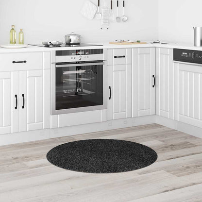 Tappeto Shaggy Antiscivolo Grigio scuro 90 x 90 cm PP