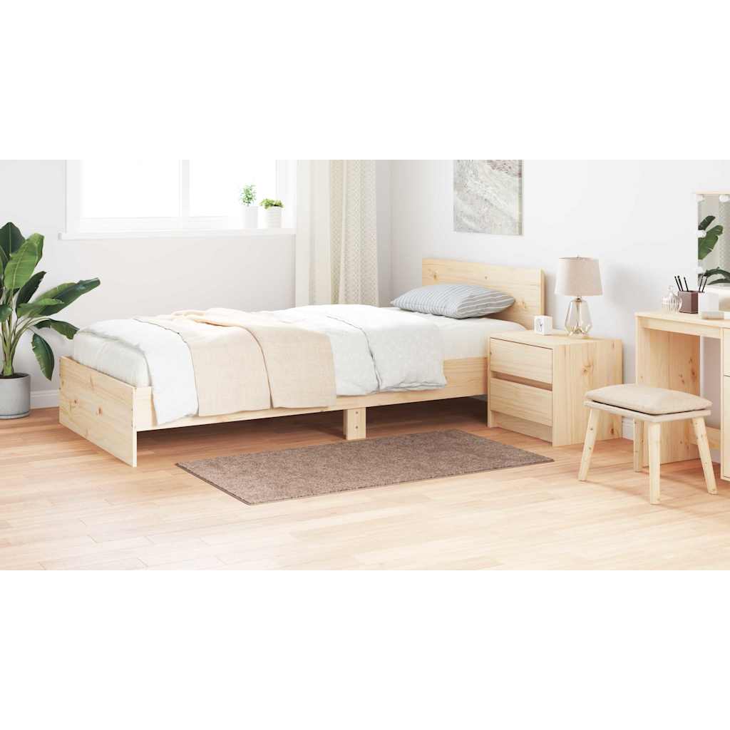 Tappeto Shaggy Antiscivolo Marrone 80 x 150 cm PP