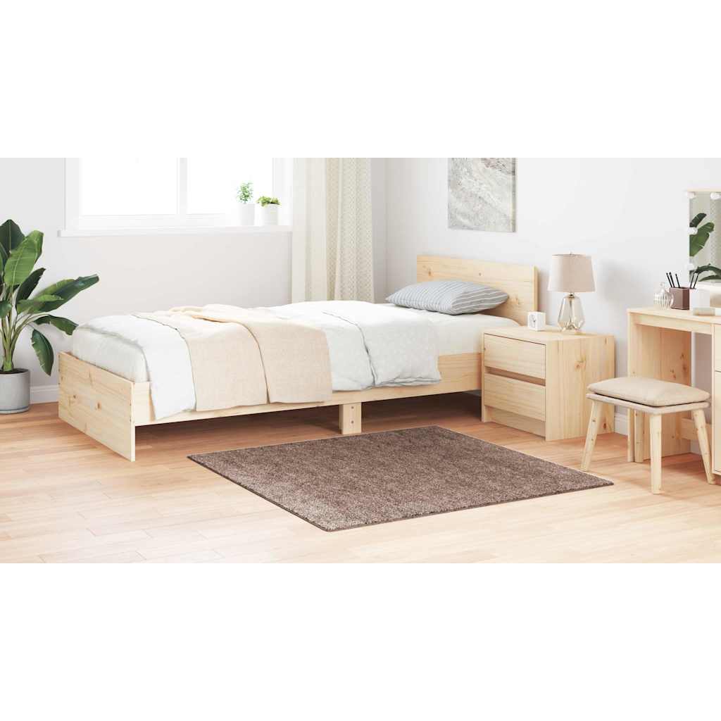 Tappeto Shaggy Antiscivolo Marrone 120 x 120 cm PP