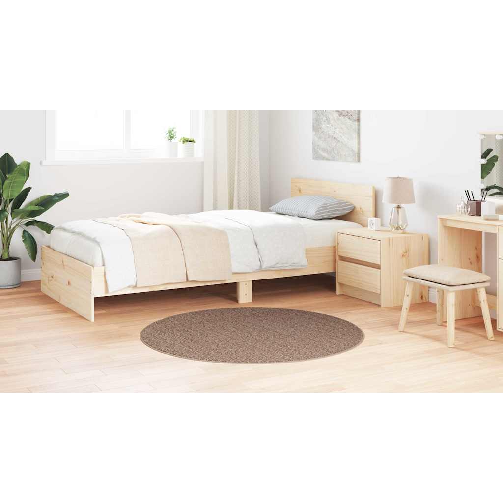 Tappeto Shaggy Antiscivolo Marrone 120 x 120 cm PP