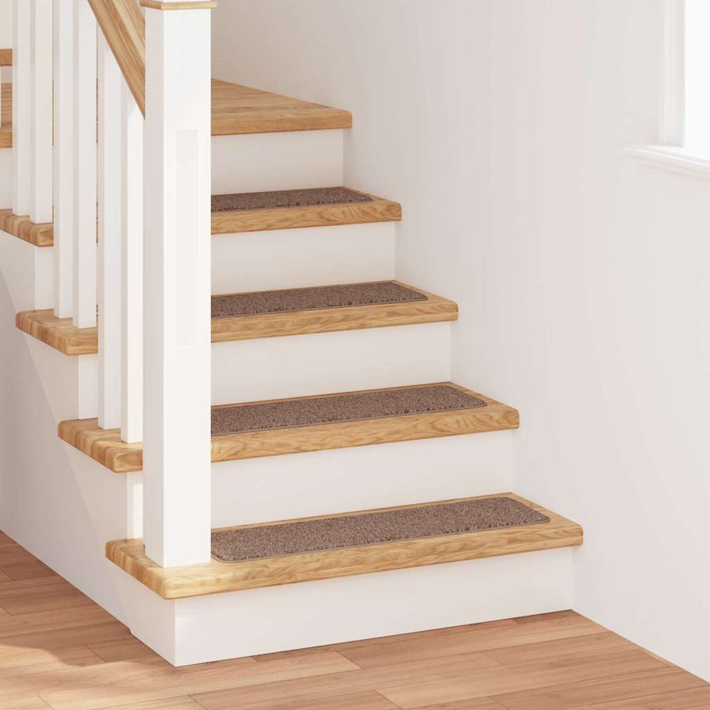 Tappetini Antiscivolo per Scale 15 pcs Marrone 75 x 20 cm PP | homemem39
