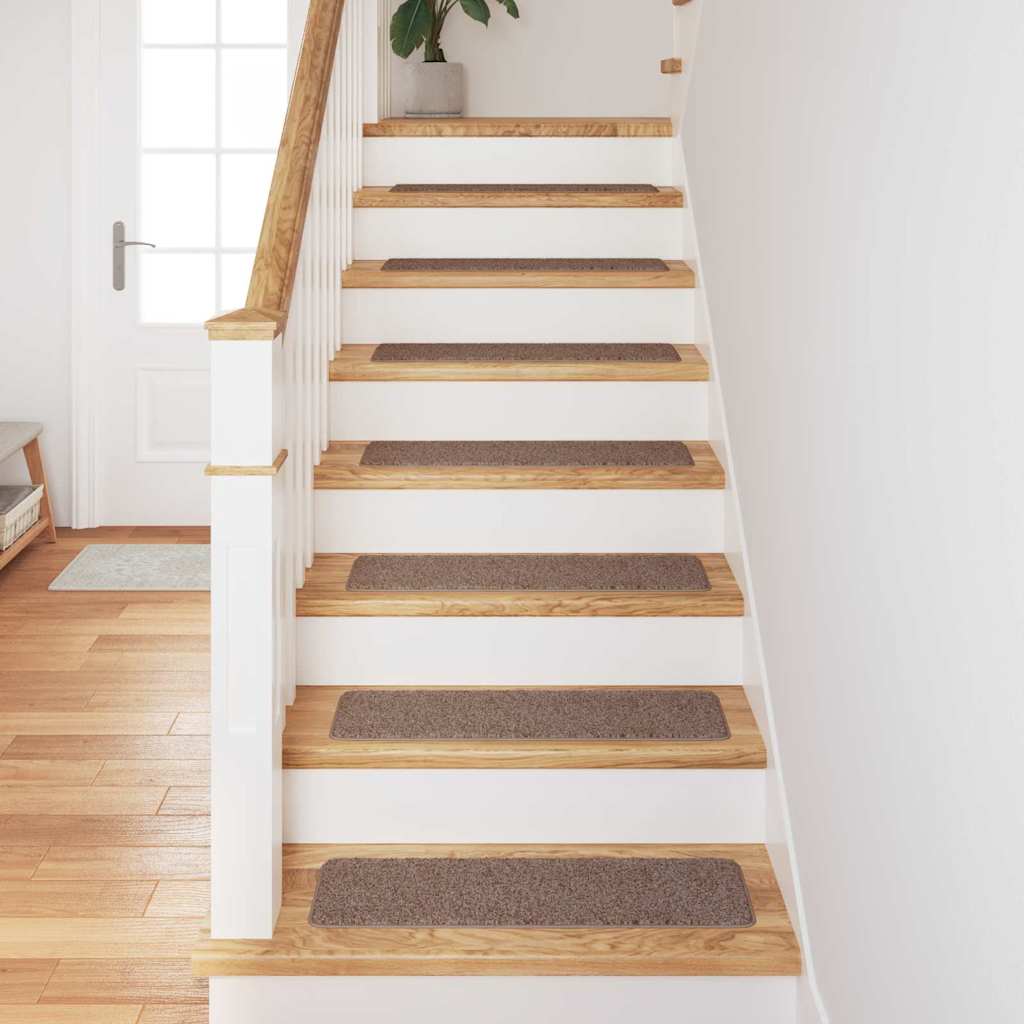 Tappetini Antiscivolo per Scale 15 pcs Marrone 75 x 20 cm PP | homemem39