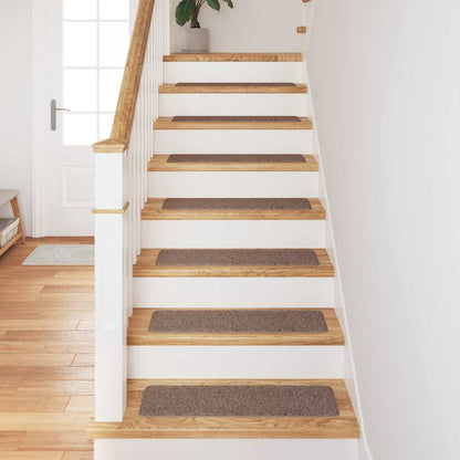 Tappetini Antiscivolo per Scale 15 pcs Marrone 75 x 20 cm PP | homemem39