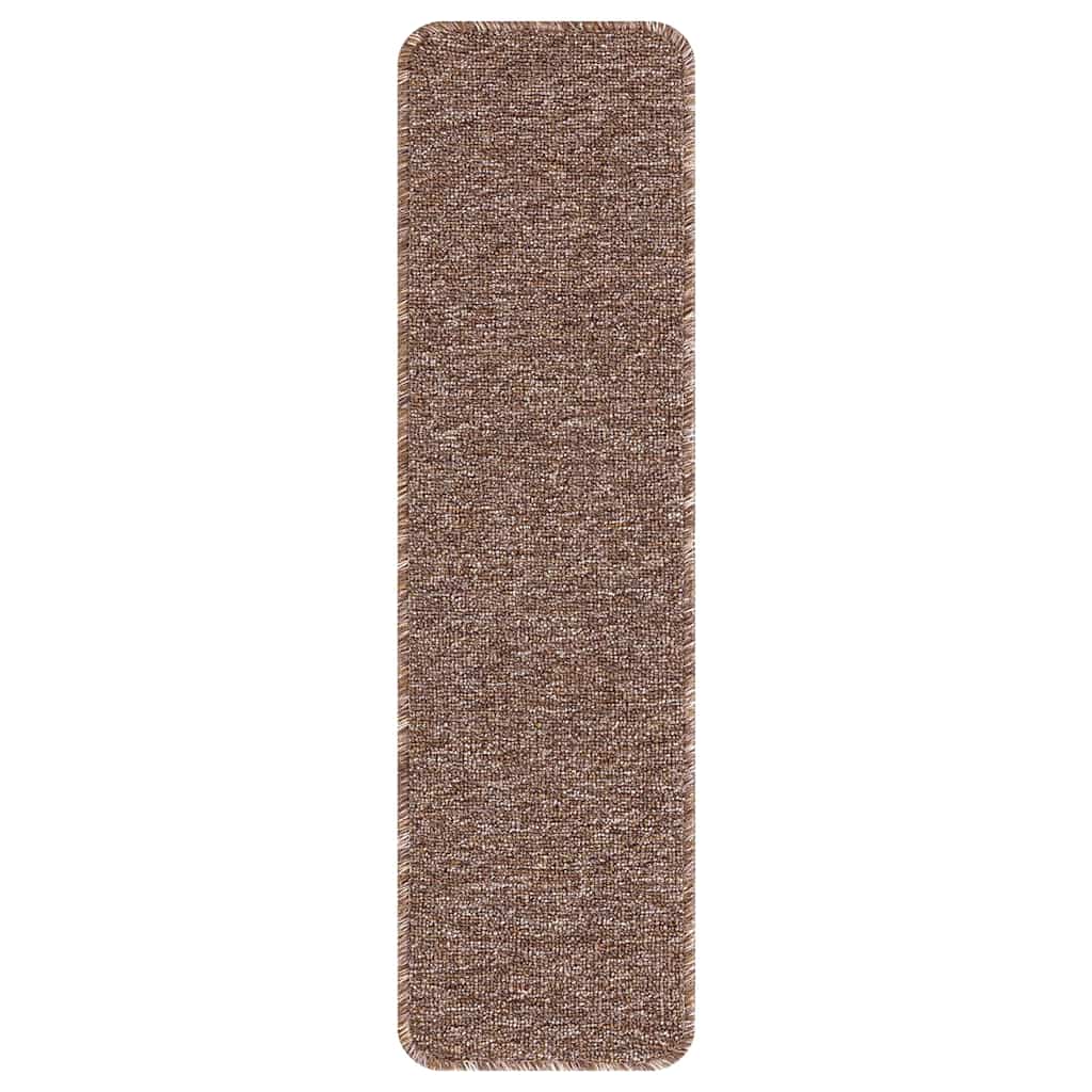 Tappetini Antiscivolo per Scale 15 pcs Marrone 75 x 20 cm PP | homemem39