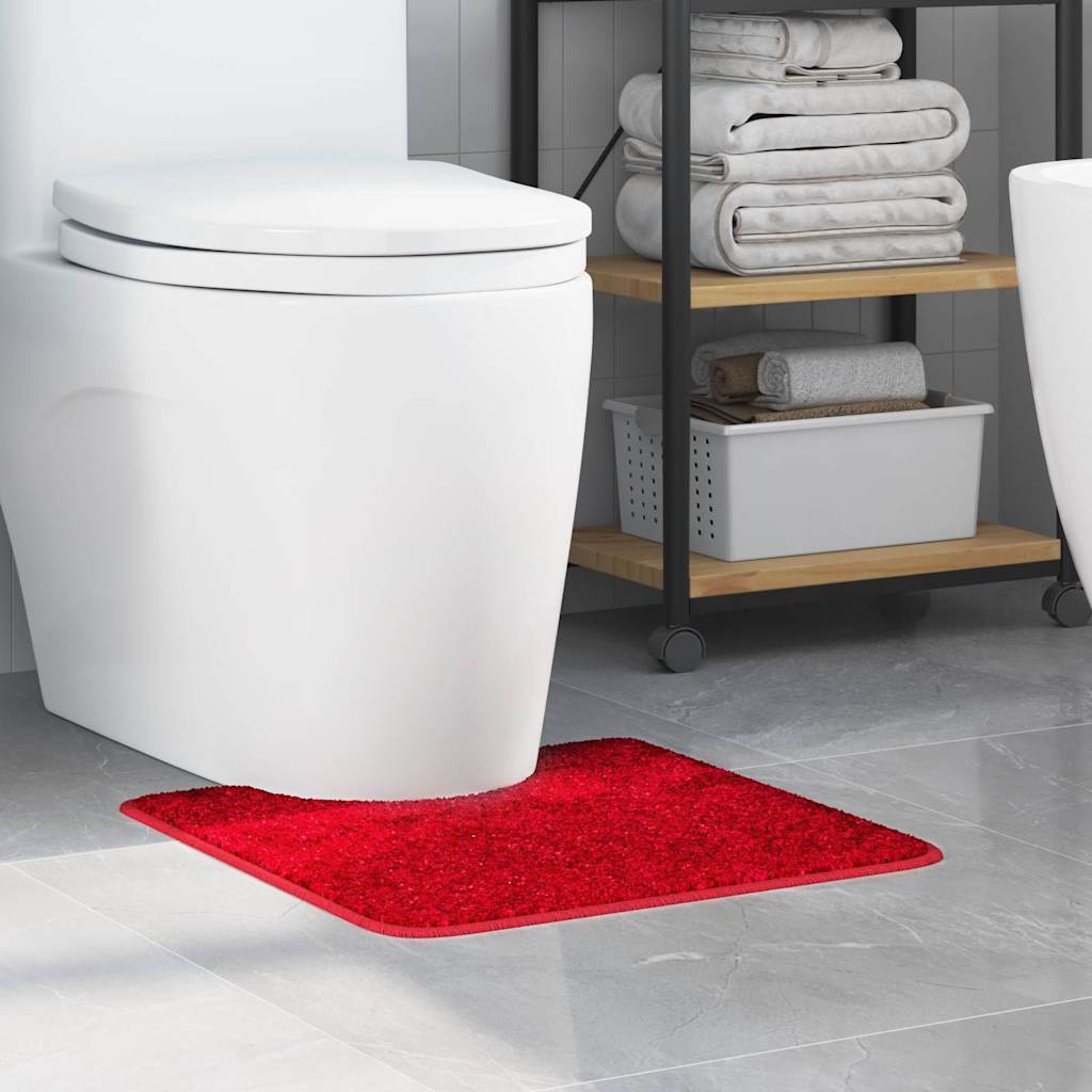 Tappeto Antiscivolo per Bagno con Taglio per Toilette Rosso PP | homemem39