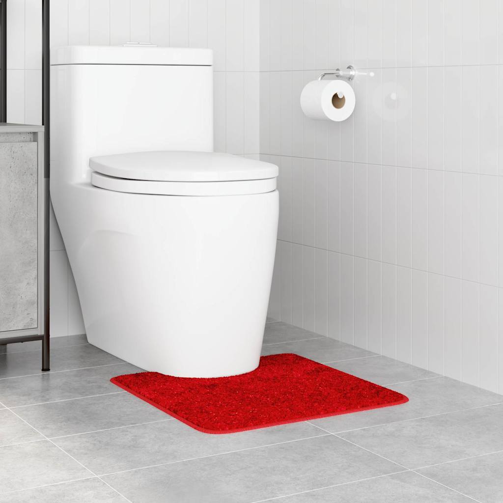 Tappeto Antiscivolo per Bagno con Taglio per Toilette Rosso PP | homemem39
