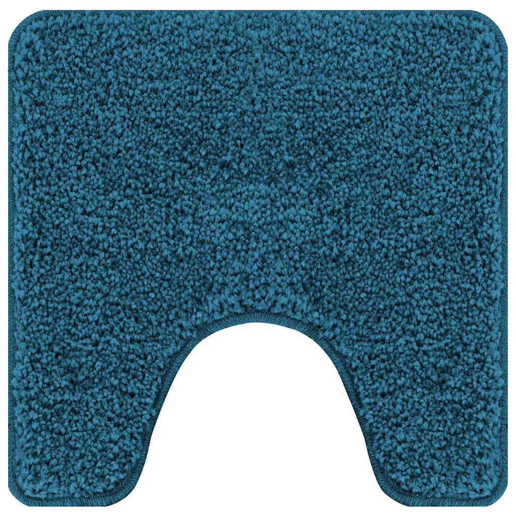 Tappeto Antiscivolo per Bagno con Taglio per Toilette Blu | homemem39