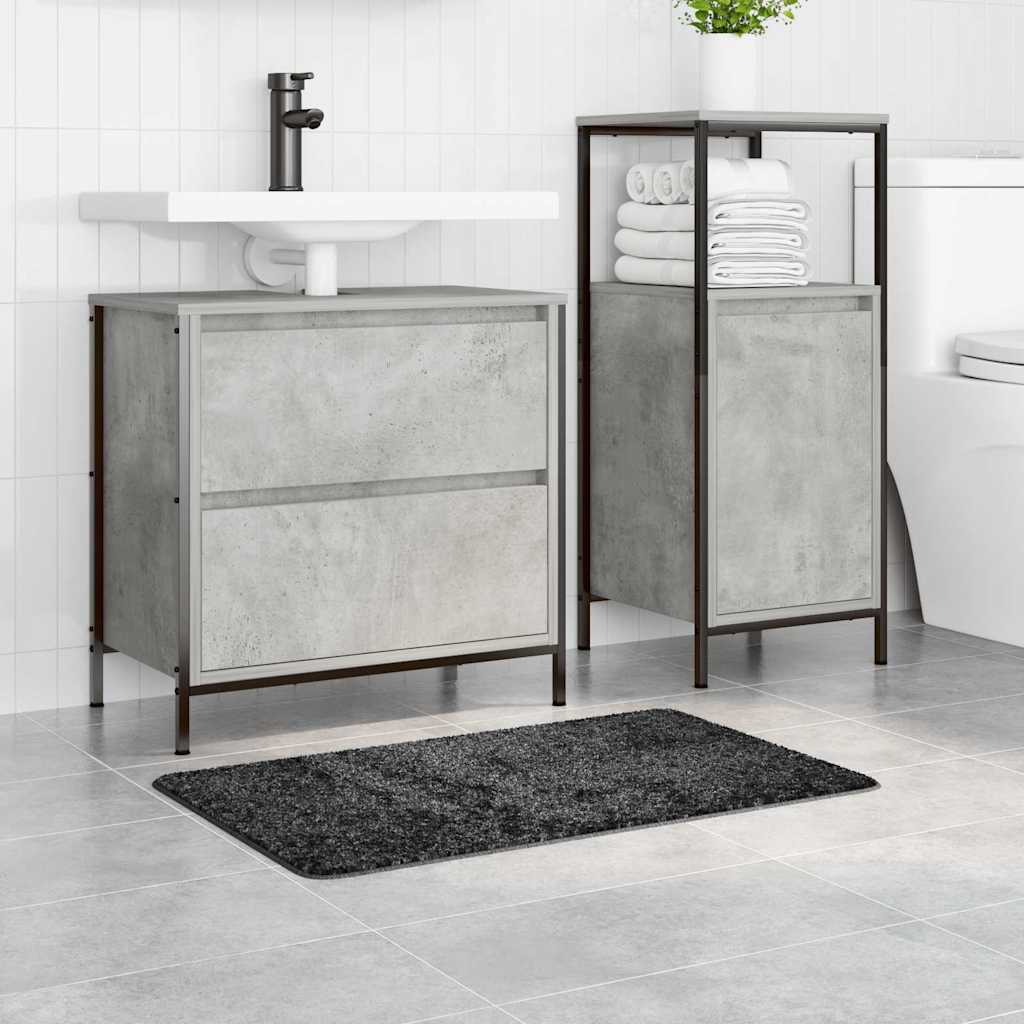 Tappeto da bagno Grigio scuro 50 x 80 cm Polipropilene
