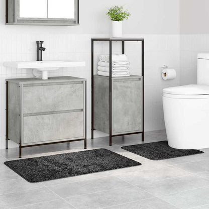 Set di tappetini antiscivolo per il bagno 2 pcs Grigio scuro PP